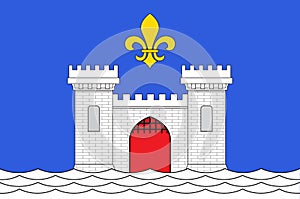 Flag of Blaye in Gironde of Nouvelle-Aquitaine is the largest administrative region in France photo