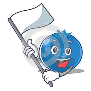 With flag blueberry character cartoon style