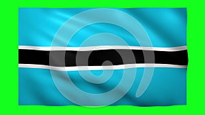 Flag of Botswana on green screen for chroma key