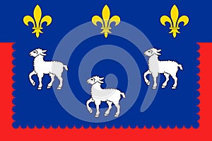 Flag of Bourges in Cher of Centre-Val de Loire, France