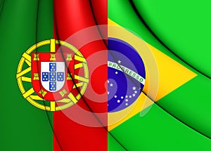 Flag of the Brazil and Portugal