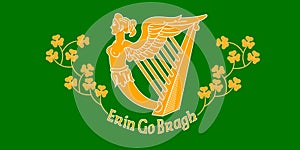 flag of British Irish ancestry Irish Americans. flag representing ethnic group or culture, regional authorities. no flagpole.