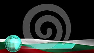 Flag of Bulgaria and holographic globe