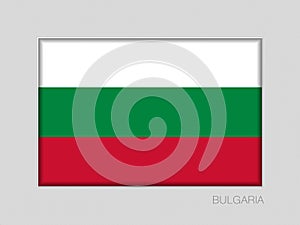 Flag of Bulgaria. National Ensign Aspect Ratio 2 to 3 on Gray