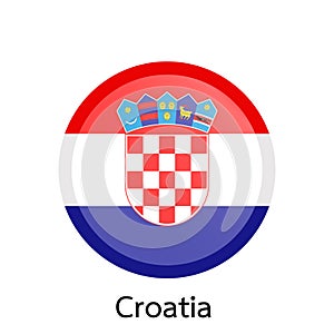 Vector flag button series - Croatia