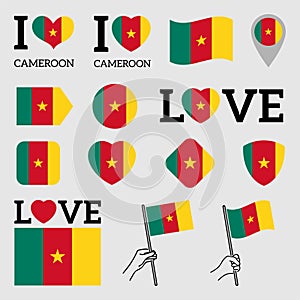 Flag of Cameroon. Set of vector Flags.