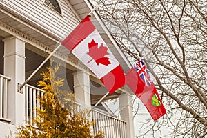 Flag of Canada and Flag of Ontario.