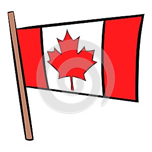 Flag of Canada icon cartoon