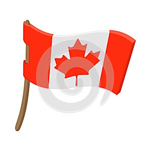 Flag of Canada icon, cartoon style
