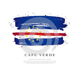 Flag of Cape Verde. Brush strokes are drawn by hand photo