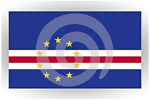Flag of Cape Verde, the correct color and size of the national Cape Verde flag, patriotic vector Illustration photo