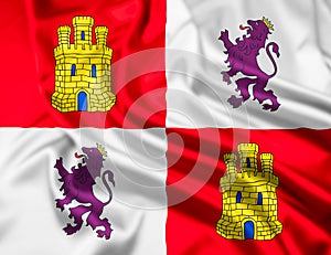 The Flag of Castile and LeÃ³n Rippled