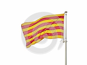 Flag of Catalonia, called Senyera isolated on white background