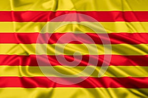 The Flag of Catalonia Rippled