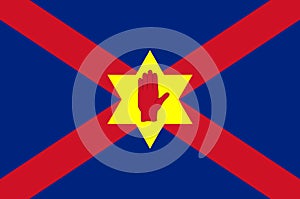 flag of Celtic peoples Ulster Scots. flag representing ethnic group or culture, regional authorities. no flagpole. Plane layout,