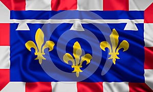 The flag of Centre Val de Loire Rippled