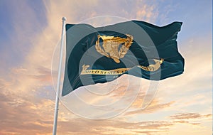 flag of Chief of the United States Army Reserve waving in the wind. USA National defence. Copy space. 3d illustration