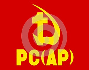 Glossy glass flag of the Chilean Communist Party Proletarian Action photo