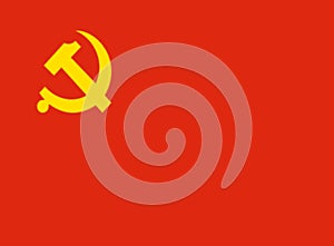 Glossy glass flag of Communist Party of China photo