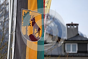 Flag with the city arms of Bad ischl