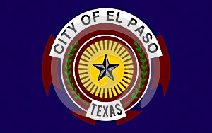 Flag of City El Paso in Texas, USA