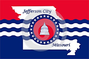 Flag of City of Jefferson in Missouri state of USA