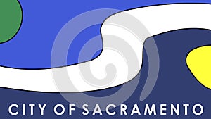 Flag of the city of Sacramento. State California. USA