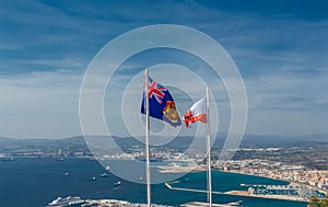 Flag and Coat of arms of Gibraltar