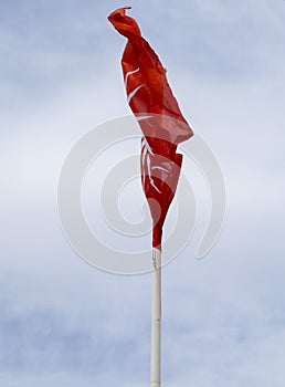 Flag with coat of arms in Les Baux-de-Provence, France