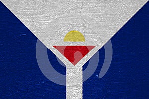 Flag of Collectivity of Saint Martin on a textured background. Concept collage