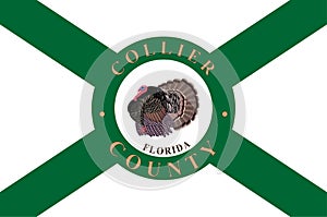Flag of Collier County in Florida of USA