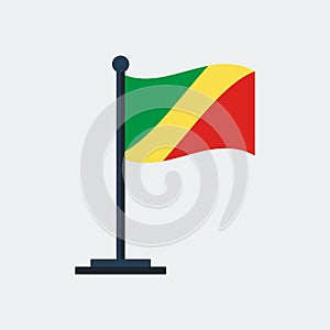 Flag Of Congo-Brazzaville.Flag Stand. Vector Illustration