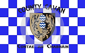 Flag of County Cavan is a county in Ireland photo