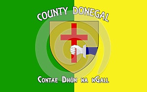 Flag of County Donegal is a county in Ireland