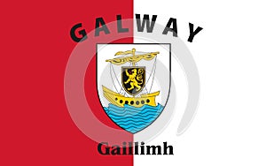 Flag of County Galway is a county in the West of Ireland