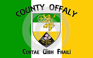 Flag of County Offaly is a county in Ireland photo
