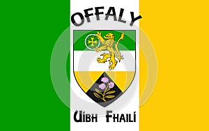 Flag of County Offaly is a county in Ireland photo