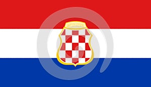Glossy glass Flag of Croat people of Bosnia and Herzegovina photo