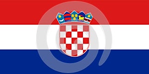 Flag of Croatia. Croatian flag. European country. Republic of Croatia