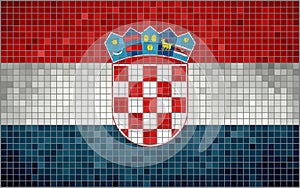 Mosaic flag of Croatia photo