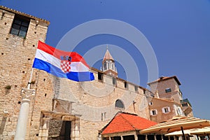 Flag of Croatia in Trogir