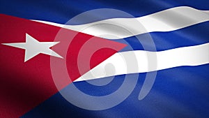 Flag of the Cuba. Realistic waving flag 3D render illustration with highly detailed fabric texture