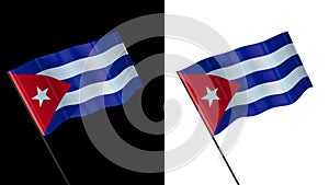 Flag of cuba on white and black backgrounds