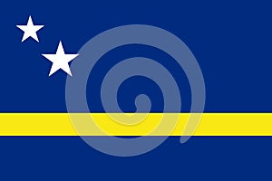 Flag of Curacao official colors and proportions, vector image.