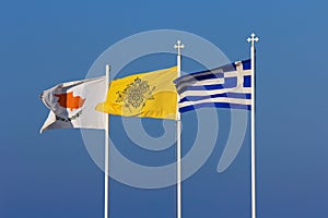 Flag of Cyprus, Greece and the Greek Orthodox Church.