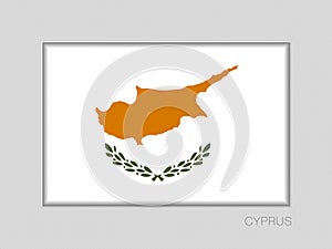 Flag of Cyprus. National Ensign Aspect Ratio 2 to 3 on Gray