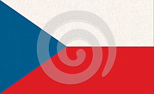Flag of Czech Republic. Czech flag on fabric surface. European country
