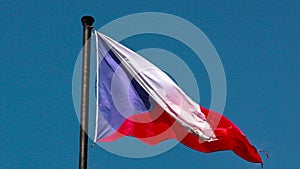 Flag of Czech Republic on the mast
