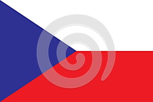 Flag of the Czech Republic oficial colors and proportions