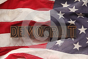Flag with Democrat word